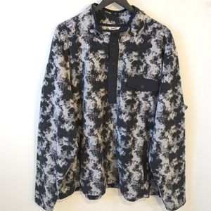 Duluth Trading Co Doubleback Grey Printed Printed Fleece Mock Pullover Sweater